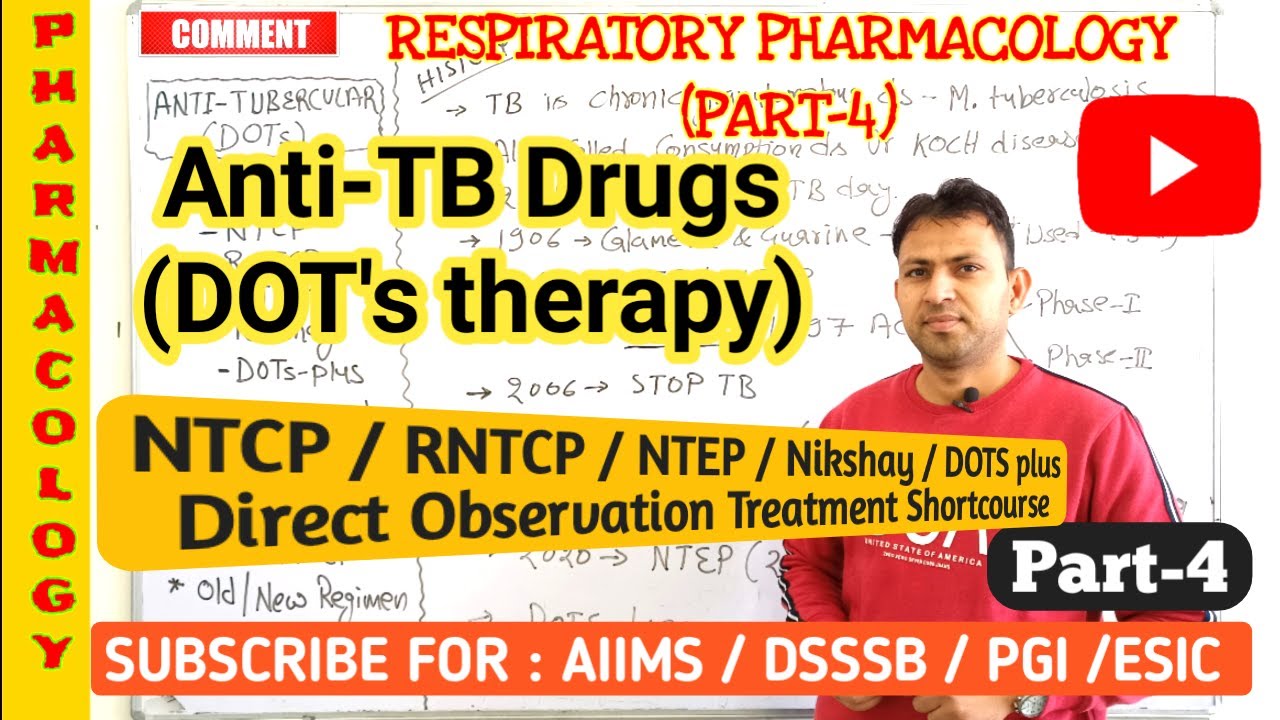 Respiratory pharmacology part-4 | Antitubercular drugs pharmacology | DOT's therapy for tuberculosis