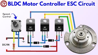 Simple BLDC motor controller circuit Using irfz44n mosfet