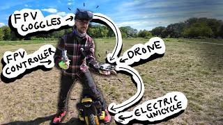 I'm Riding my Electric Unicycle in 3rd Person via FPV Drone Live Feed!