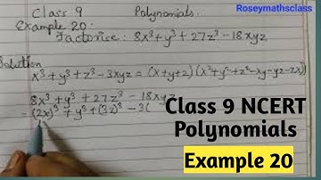Example 20 Class 9 polynomials/ Factorise 8x^3+y^3+27z^3-18xyz#class9 #maths #ncert