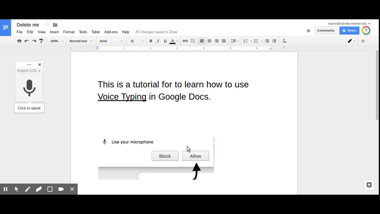 how to make text to speech google docs