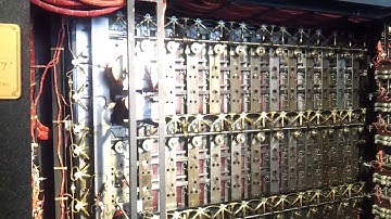 Rebuilt Bombe in action at Bletchley Park (walk around)