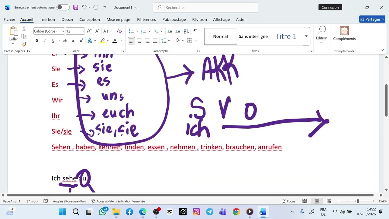 Online session number 04/ Deutsch lernen/ Daf kompakt A1.1 / Lektion 3- Personal pronomen im Akku