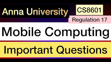 Mobile Computing | Important Questions | Anna University | Tamil
