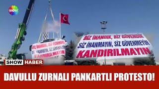 Aracını Vinçle Havaya Kaldırdı