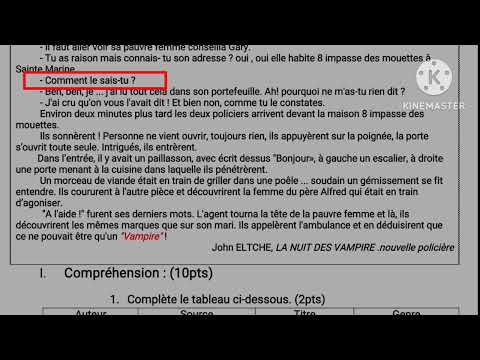3ème année collège évaluation N1 semestre 2 الفرض الأول الدورة التانية la nouvelle policière