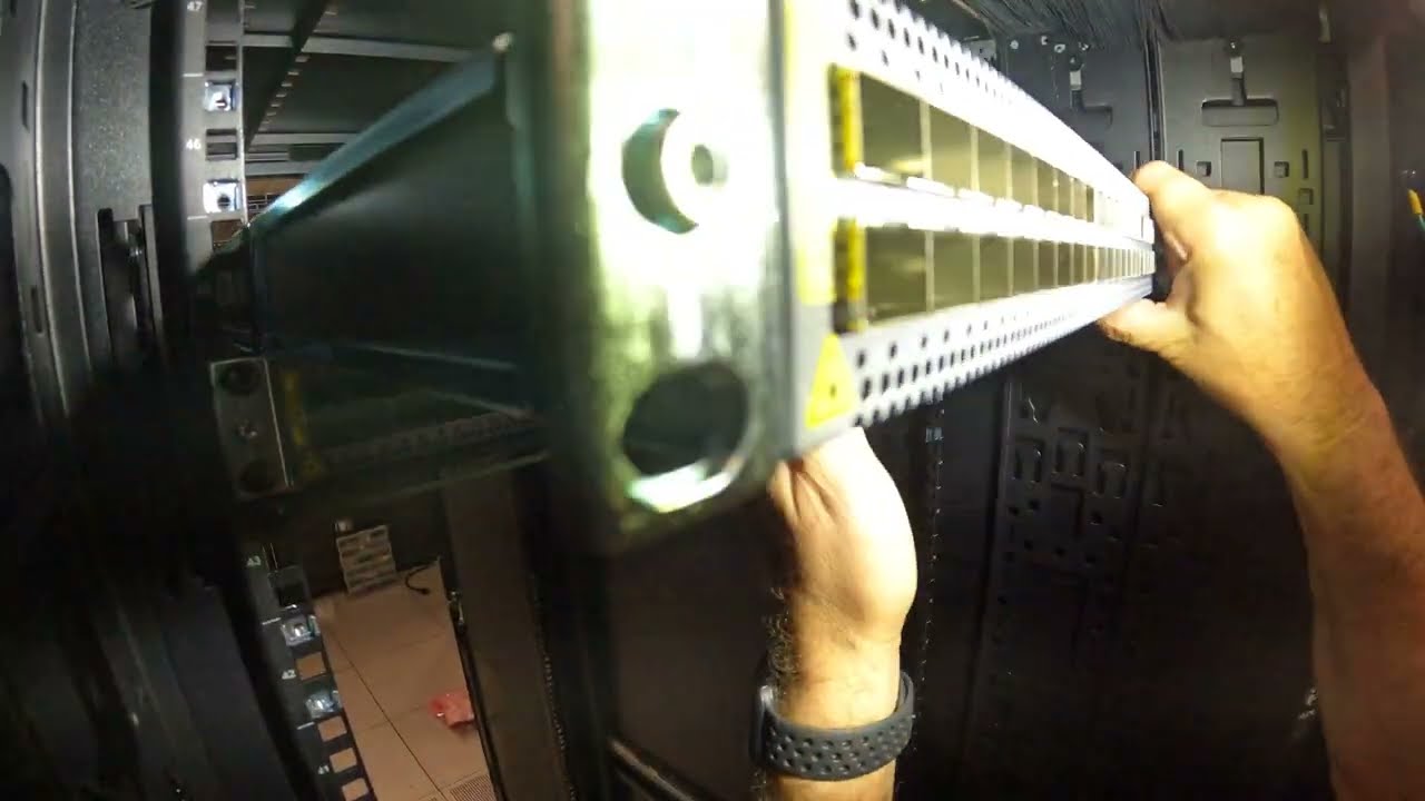 4K Top of rack Switch install. Single handed method