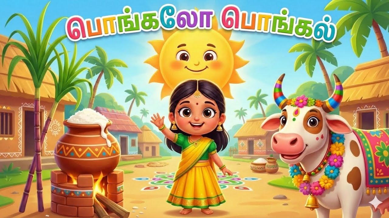 பொங்கலோ பொங்கல் 🪔 | Tamil Kids Song | Cute 3D Animation