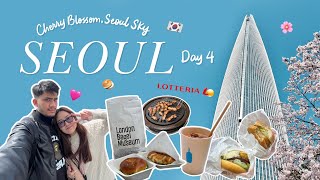 Korea vlog 🇰🇷 ep5 | Seoul Sky Tower, London Bagel Museum, Lotte World Mall, Lotteria, Blue Bottle🌸🥯🩷