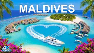 Maldives 4K Drone Footage 🇲🇻  Crystal Lagoons, Luxury Water Villas & Tropical Island Views