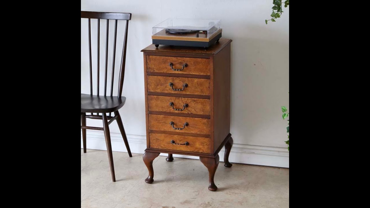 英国アンティークレコードキャビネット【ウォールナット】 商品番号