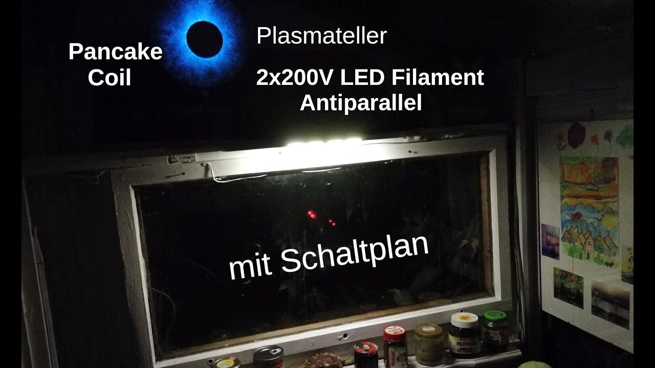 200V LEDs anti-parallel an Pancake Coil betrieben mit Plasmateller ...