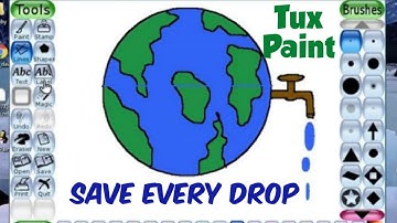 Making Poster on save water|| Tux Paint Kids Drawing || CBSE Course ||young stars