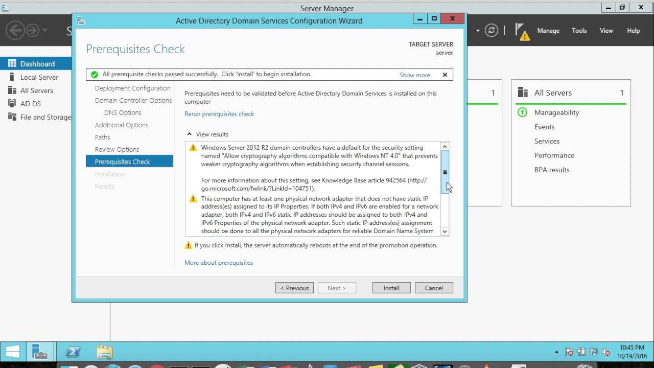Installing Active Directory Services in Server 2012 R2 - YouTube
