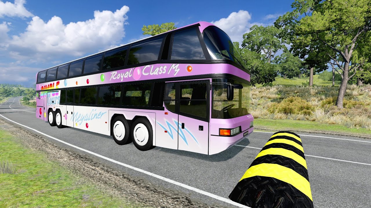 TRUCKS And BUS Vs MASSIVE SPEED BUMPS - BeamNG.Drive