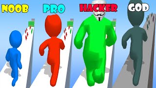NOOB vs PRO vs HACKER vs GOD - Color Run Stickman 3D screenshot 5