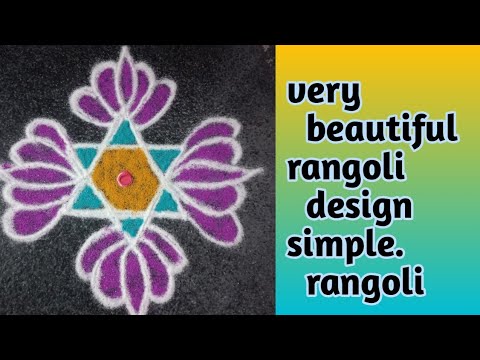 very easy rangoli for beginners/for daily use / practice - YouTube
