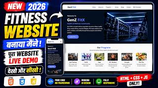 🔥 Fitness Website Banaya Mene 😱 | HTML CSS JS Only 💻 Full Live Demo 2026 |Neat And Clean Clear Code