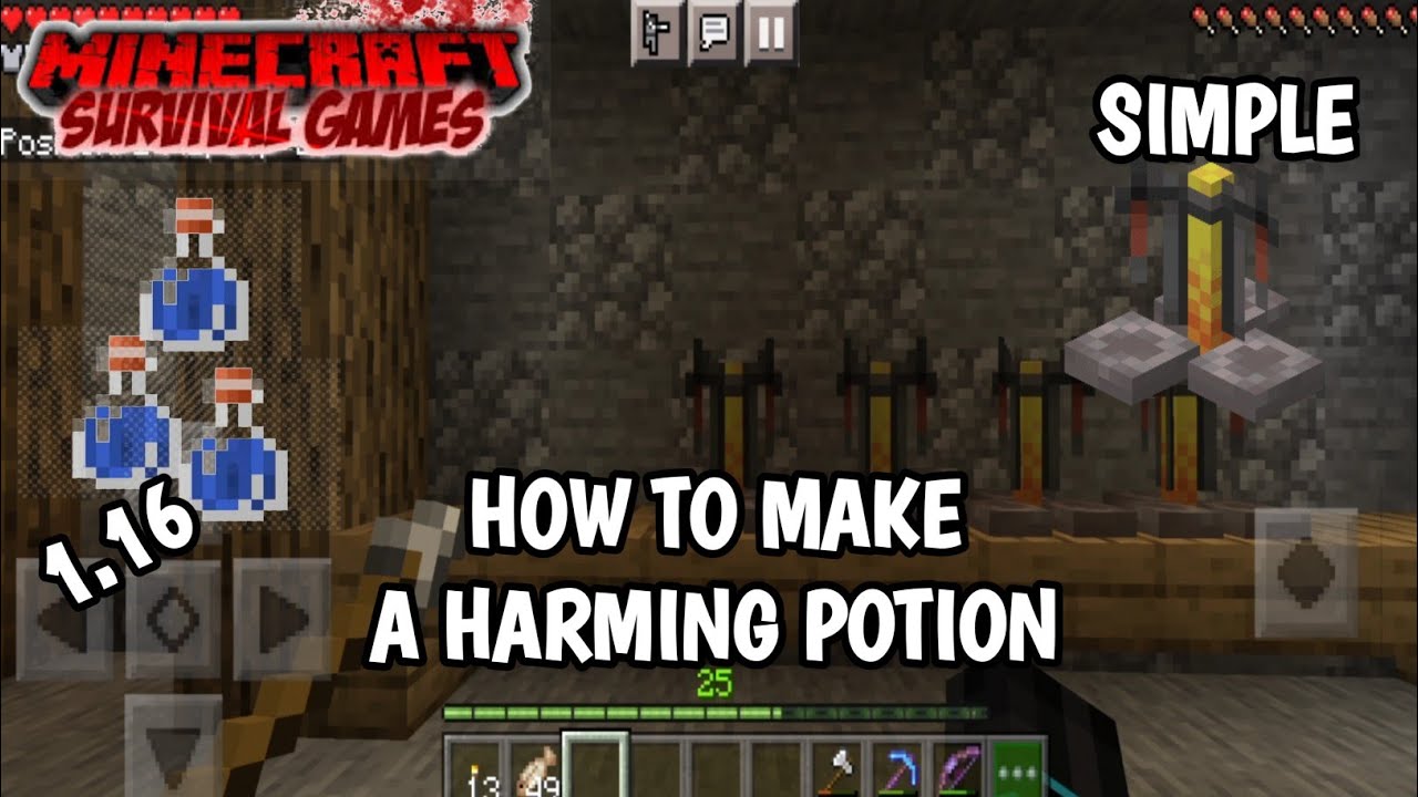 How to Make a Harming Potion - Minecraft Potion - YouTube