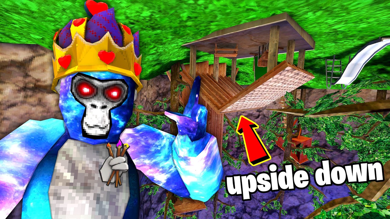 Gorilla Tag But The Map is UPSIDE DOWN