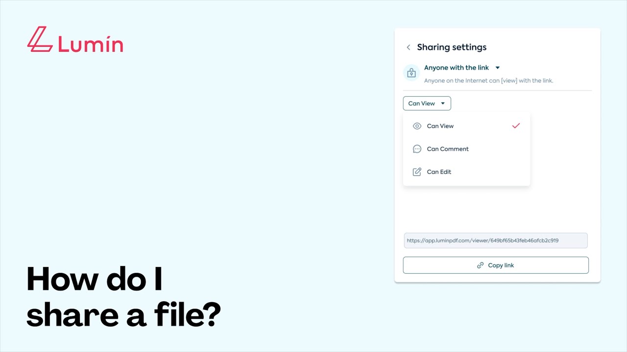 How to share a file in Lumin - YouTube