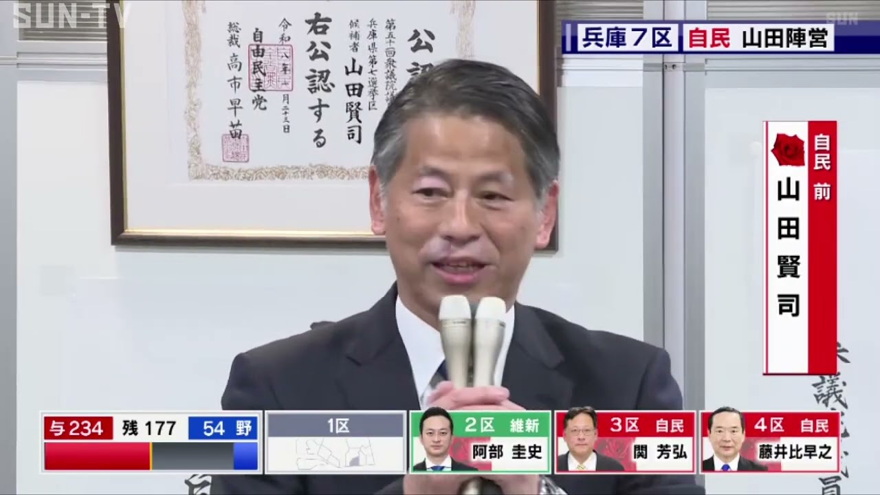 山田賢様 リクエスト 3点 まとめ商品　スズネ　夜影兵 衆院選 兵庫】【当確】＜兵庫7区 ＞自民・山田賢司さん バンザイと喜び