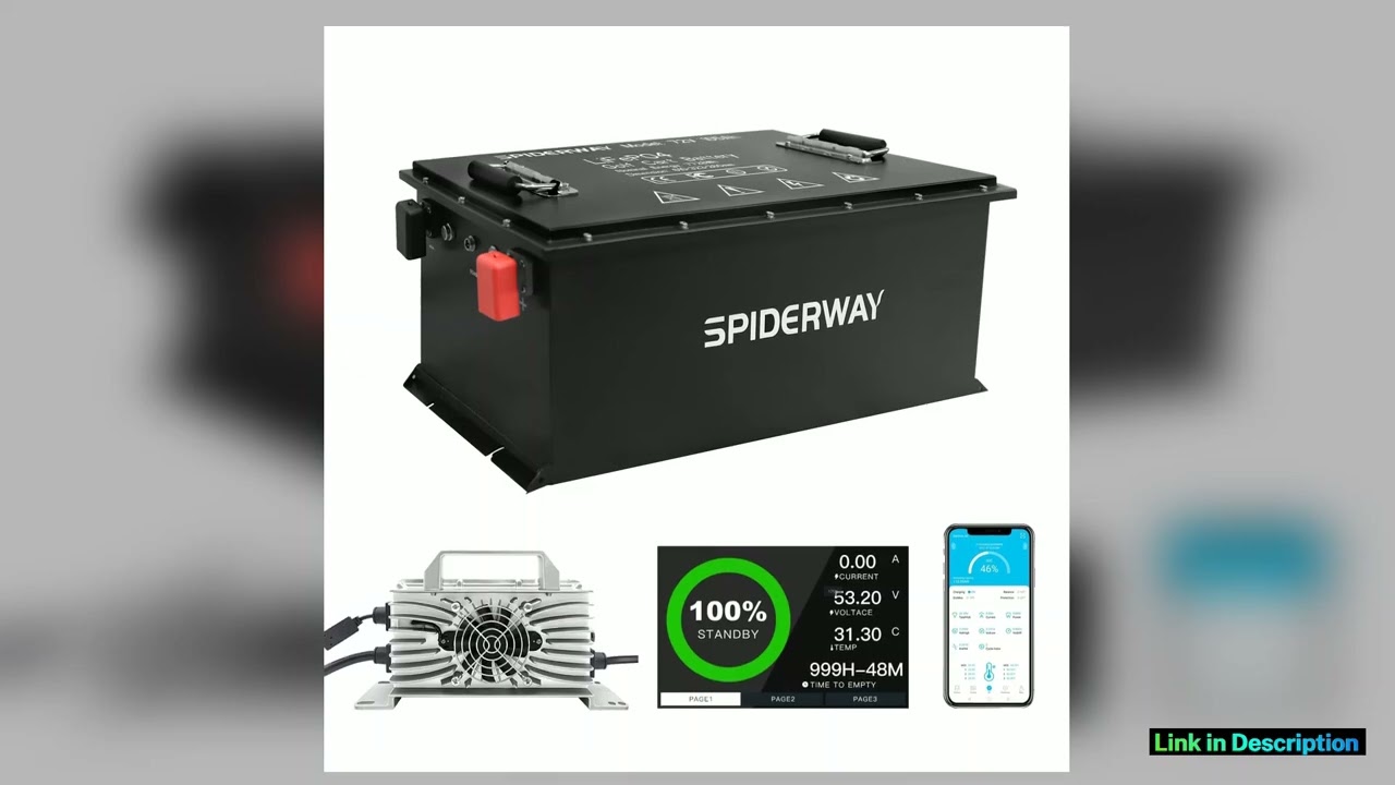 72V 105Ah LiFePO4 Lithium Battery w 72V 25A Fast Charger for GEM ICON Golf Cart User Favorite