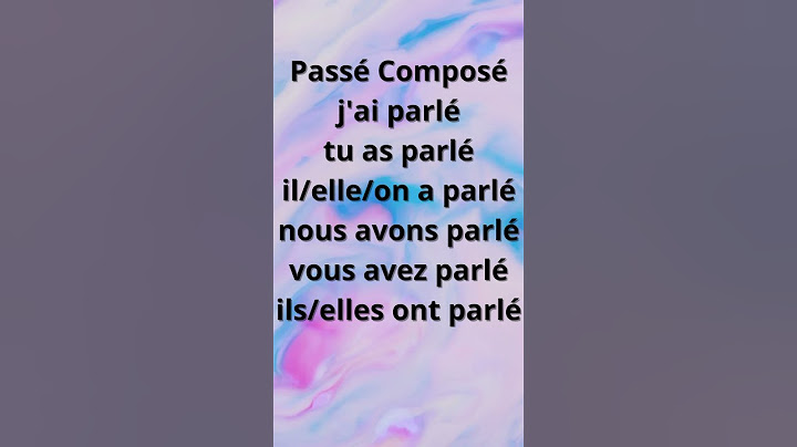 Passé Composé du Verbe: PARLER