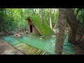 Build The Most rarity Villa house around with Beautiful Bamboo Swimming Pool by ancient skills