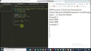 PHP Lecture 26 Function Introduction