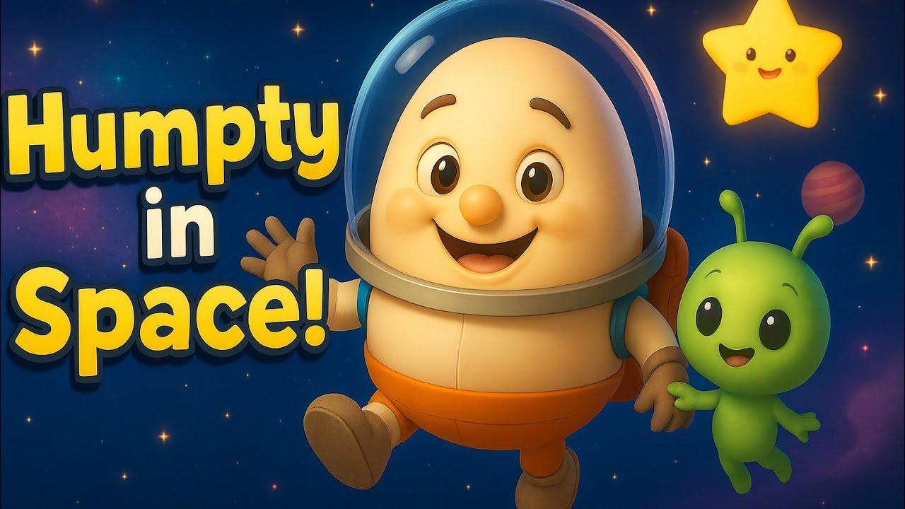 Humpty Dumpty Space Adventure 🚀 | Fun Kids Rhyme & 3D Cartoon Song