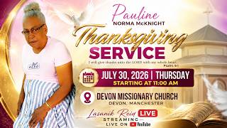 Pauline Norma McKnight Thanksgiving Service at the Devon Missionary Church Manchester