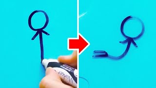 Magic Water Marker. Drawing On Water Trick Floating Image.