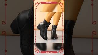 Women’s Hollow-Out Ankle Boots – Retro Mid-Heel Soft Sole Shoes