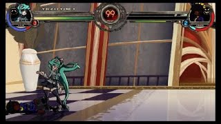 Skullgirls - Filia (Hatsune Miku color) vs. Fukua (MvC Shadow Lady color) & Robo-Fortune