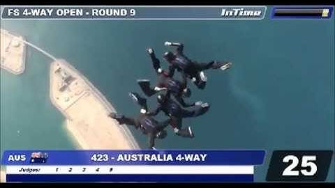 Australia / Formation Skydiving 4-way open Rd 9, Mondial 2012 Dubai