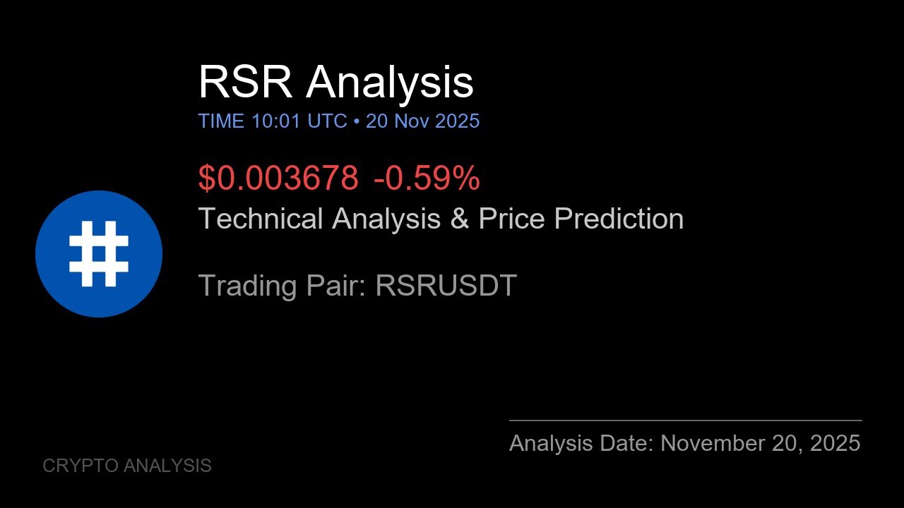 RSR (RSRUSDT) Technical Analysis - Price Prediction & Buy or Sell November 20, 2025