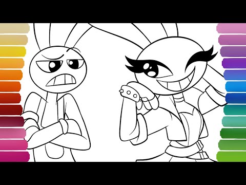 JAX'S EVIL TWIN SISTER Coloring Pages / How to Color The Amazing