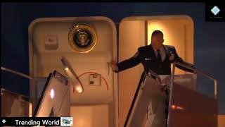 President Donald Trump, First Lady Melania Trump and Barron Trump arrive in Palm Beach, FLORIDA