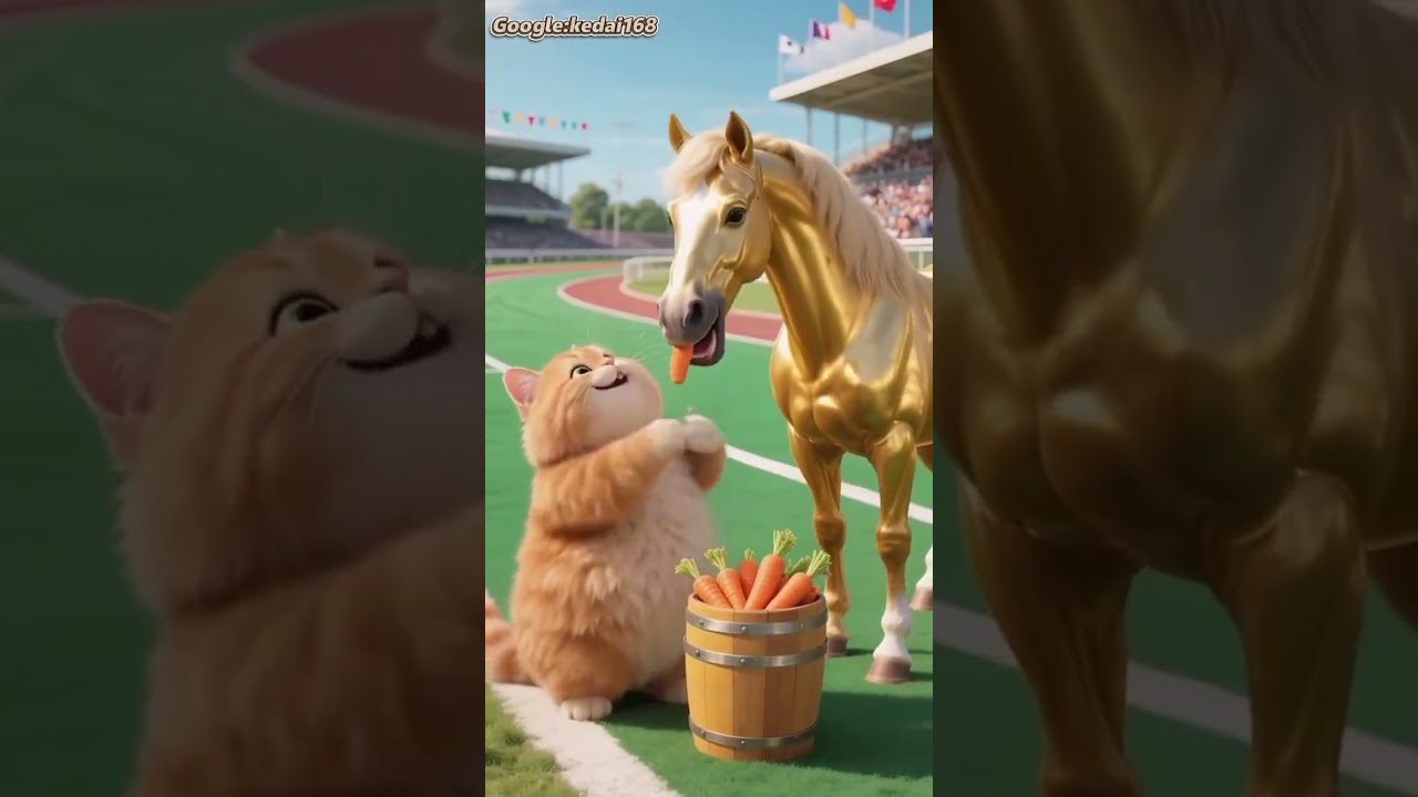 AI video 📷 बिल्ली और घोड़े की कहानी
