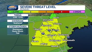 Tracking severe storm chances for Monday in New Hampshire