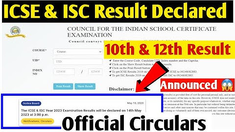 ICSE result Declared 2023 | how to check icse result 2023 | official result notification out