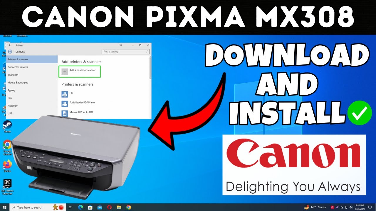 How To Download & Install Canon PIXMA MX308 Printer Driver in Windows Laptop /PC