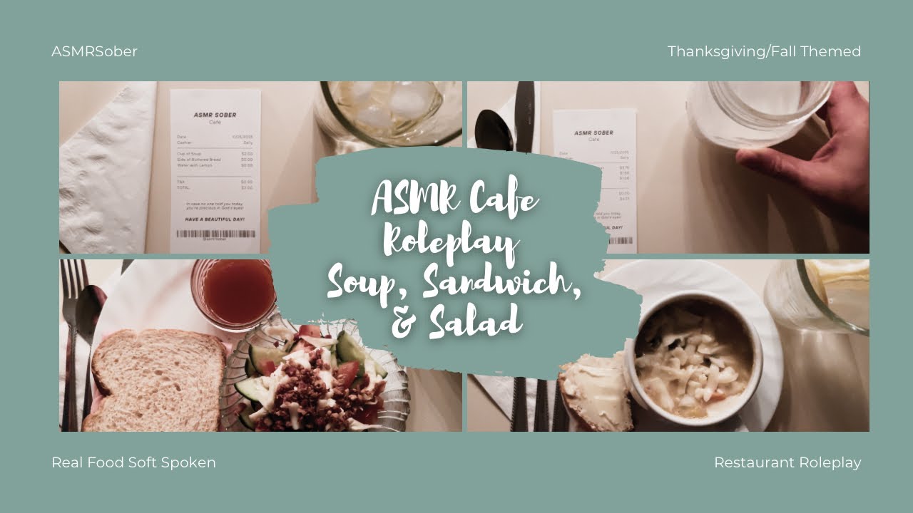 Cozy Cafe ASMR Real Props & Food Thanksgiving Restaurant Waitress Soft-Spoken Roleplay