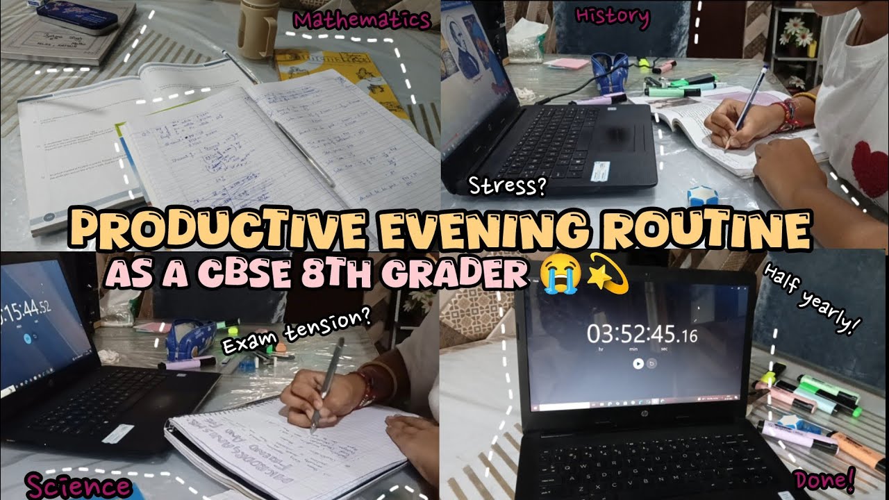 ✨📚 Productive Evening Study Routine | CBSE Class 8 Half-Yearly Exam Prep ✨📖