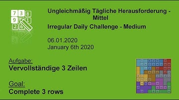Complete 3 rows | Irregular Medium | Jan 6, 2020 | Microsoft Sudoku