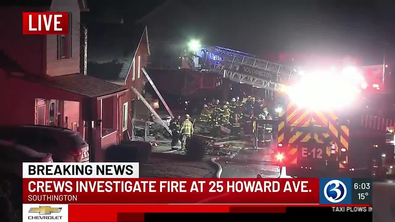 Crews battle structure fire in Southington - YouTube