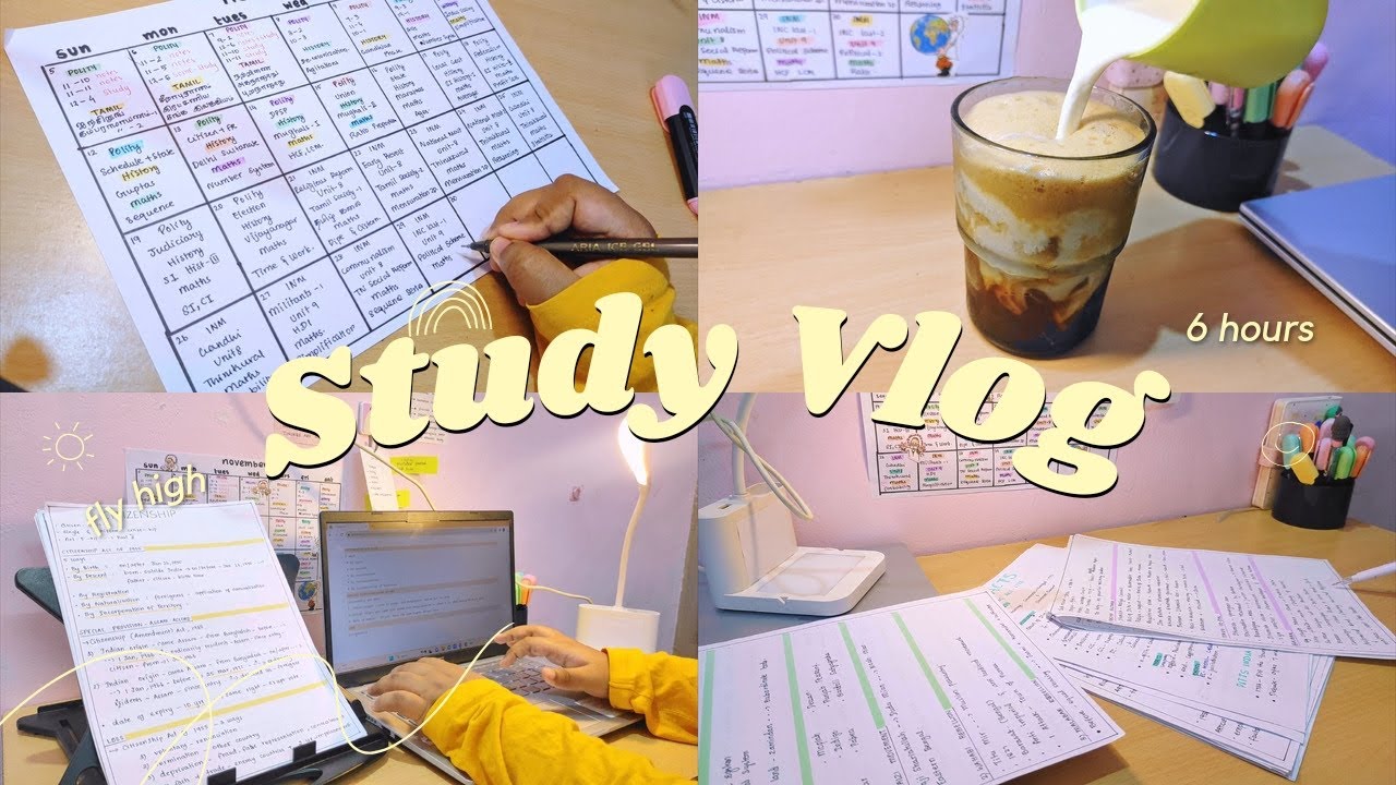 Indian study vlog | ☁️ studying for 6 hours #studyvlog - YouTube