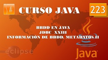 Curso Java. Acceso a BBDD  JDBC XXIII  Metadatos II. Vídeo 223