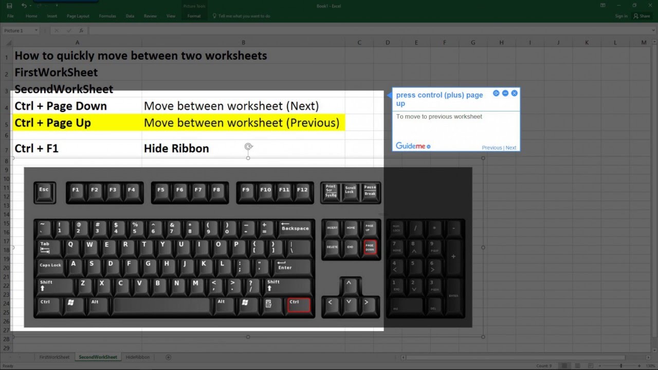 change keyboard shortcuts excel 2016